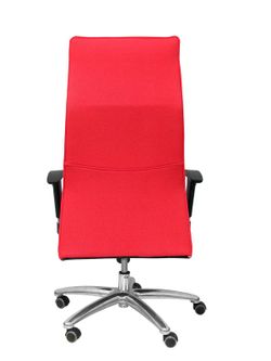 Modelo Albacete - Sillón de dirección ergonómico con mecanismo sincro y regulable en altura - Asiento y respaldo tapizados en tejido BALI color rojo