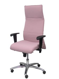 Modelo Albacete - Sillón de dirección ergonómico con mecanismo sincro y regulable en altura - Asiento y respaldo tapizados en tejido BALI color rosa pálido