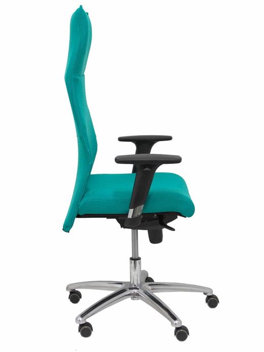 Modelo Albacete - Sillón de dirección ergonómico con mecanismo sincro y regulable en altura - Asiento y respaldo tapizados en tejido BALI color turquesa