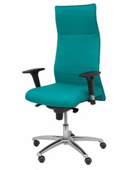 Modelo Albacete - Sillón de dirección ergonómico con mecanismo sincro y regulable en altura - Asiento y respaldo tapizados en tejido BALI color turquesa