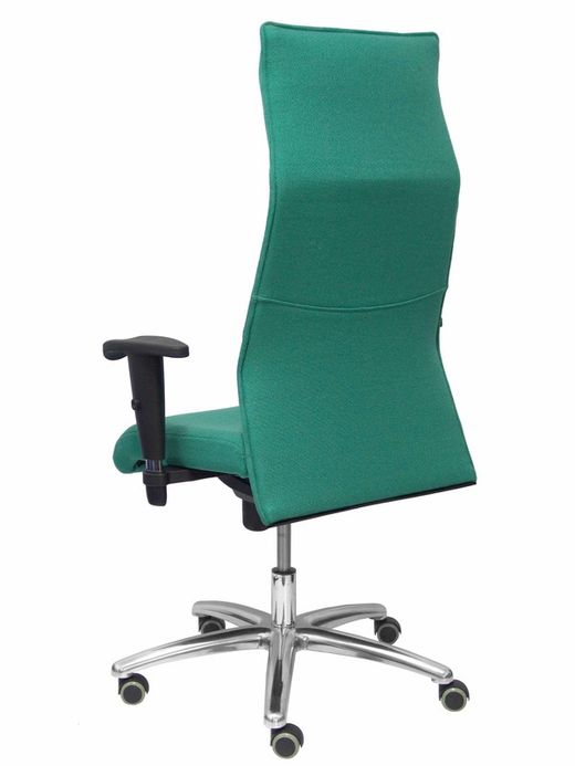 Modelo Albacete - Sillón de dirección ergonómico con mecanismo sincro y regulable en altura - Asiento y respaldo tapizados en tejido BALI color verde esmeralda
