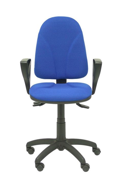 Modelo Algarra - Silla de oficina ergonómica con mecanismo asincro y regulable en altura - Asiento y respaldo tapizados en tejido BALI color azul. Espuma con forma anatómica. Brazos fijos incorporados de serie.