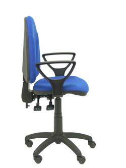 Modelo Algarra - Silla de oficina ergonómica con mecanismo asincro y regulable en altura - Asiento y respaldo tapizados en tejido BALI color azul. Espuma con forma anatómica. Brazos fijos incorporados de serie.