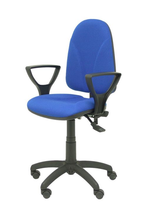 Modelo Algarra - Silla de oficina ergonómica con mecanismo asincro y regulable en altura - Asiento y respaldo tapizados en tejido BALI color azul. Espuma con forma anatómica. Brazos fijos incorporados de serie.