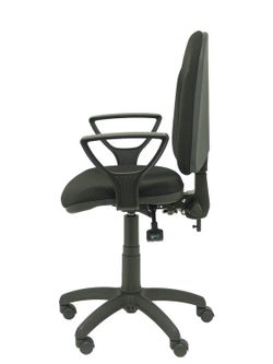 Modelo Algarra - Silla de oficina ergonómica con mecanismo asincro y regulable en altura - Asiento y respaldo tapizados en tejido BALI color negro. Espuma con forma anatómica. Brazos fijos incorporados de serie.