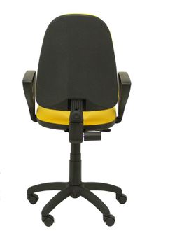 Modelo Algarra - Silla de oficina ergonómica y anatómica con mecanismo de contacto permanente y regulable en altura - Asiento y respaldo tapizados en tejido BALI color amarillo (BRAZOS FIJOS INCLUIDOS)