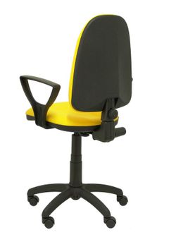 Modelo Algarra - Silla de oficina ergonómica y anatómica con mecanismo de contacto permanente y regulable en altura - Asiento y respaldo tapizados en tejido BALI color amarillo (BRAZOS FIJOS INCLUIDOS)