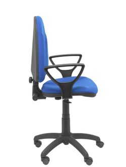 Modelo Algarra - Silla de oficina ergonómica y anatómica con mecanismo de contacto permanente y regulable en altura - Asiento y respaldo tapizados en tejido BALI color azul (BRAZOS FIJOS INCLUIDOS)