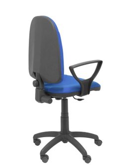 Modelo Algarra - Silla de oficina ergonómica y anatómica con mecanismo de contacto permanente y regulable en altura - Asiento y respaldo tapizados en tejido BALI color azul (BRAZOS FIJOS INCLUIDOS)