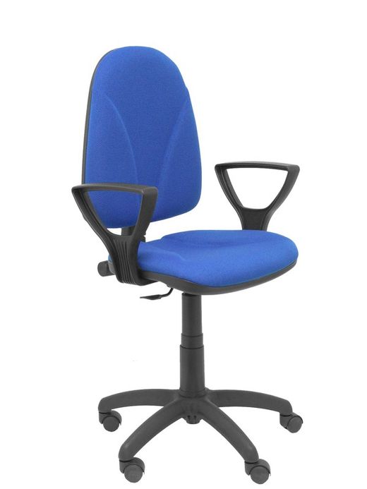 Modelo Algarra - Silla de oficina ergonómica y anatómica con mecanismo de contacto permanente y regulable en altura - Asiento y respaldo tapizados en tejido BALI color azul (BRAZOS FIJOS INCLUIDOS)