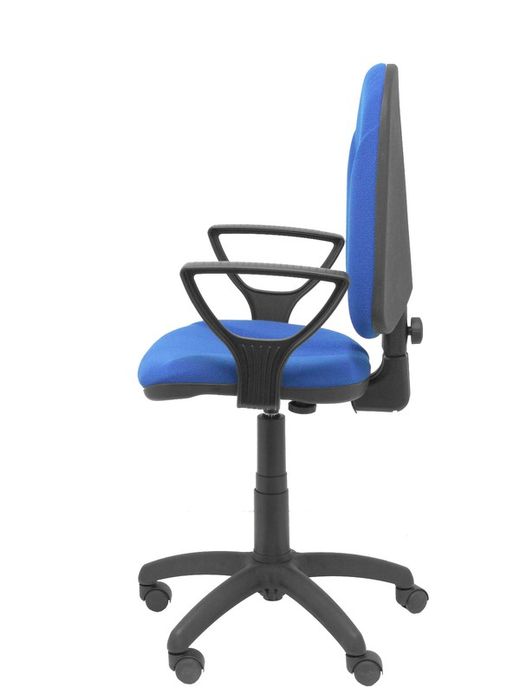 Modelo Algarra - Silla de oficina ergonómica y anatómica con mecanismo de contacto permanente y regulable en altura - Asiento y respaldo tapizados en tejido BALI color azul (BRAZOS FIJOS INCLUIDOS)