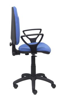 Modelo Algarra - Silla de oficina ergonómica y anatómica con mecanismo de contacto permanente y regulable en altura - Asiento y respaldo tapizados en tejido BALI color azul claro (BRAZOS FIJOS INCLUIDOS)
