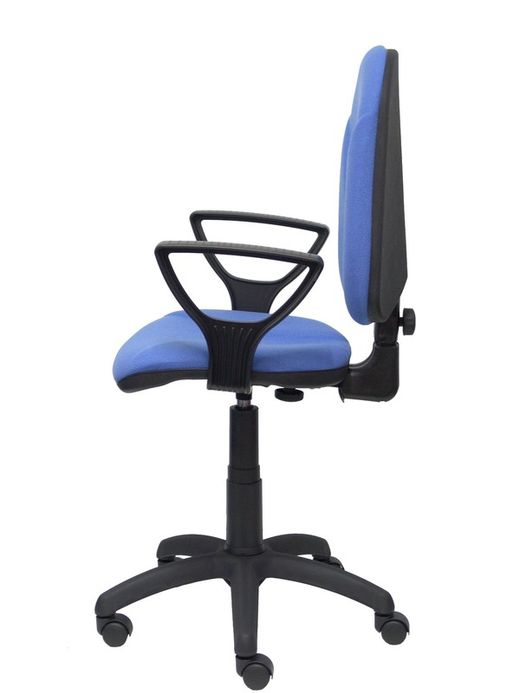 Modelo Algarra - Silla de oficina ergonómica y anatómica con mecanismo de contacto permanente y regulable en altura - Asiento y respaldo tapizados en tejido BALI color azul claro (BRAZOS FIJOS INCLUIDOS)