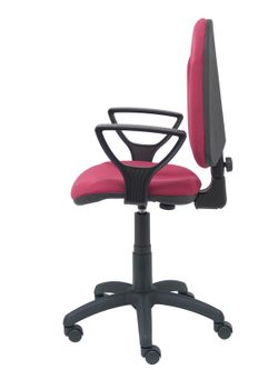 Modelo Algarra - Silla de oficina ergonómica y anatómica con mecanismo de contacto permanente y regulable en altura - Asiento y respaldo tapizados en tejido BALI color granate (BRAZOS FIJOS INCLUIDOS)