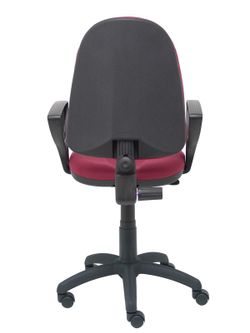 Modelo Algarra - Silla de oficina ergonómica y anatómica con mecanismo de contacto permanente y regulable en altura - Asiento y respaldo tapizados en tejido BALI color granate (BRAZOS FIJOS INCLUIDOS)