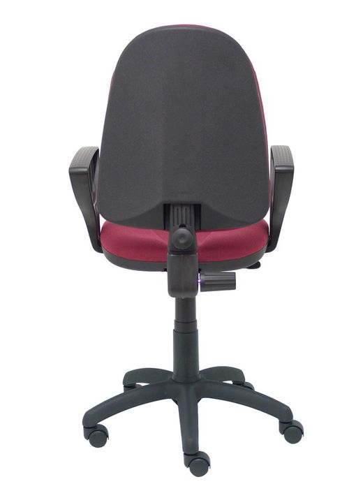 Modelo Algarra - Silla de oficina ergonómica y anatómica con mecanismo de contacto permanente y regulable en altura - Asiento y respaldo tapizados en tejido BALI color granate (BRAZOS FIJOS INCLUIDOS)