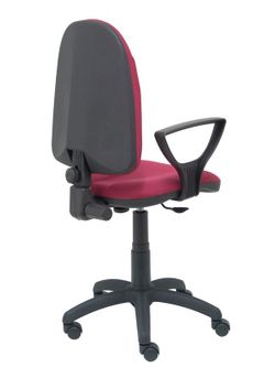 Modelo Algarra - Silla de oficina ergonómica y anatómica con mecanismo de contacto permanente y regulable en altura - Asiento y respaldo tapizados en tejido BALI color granate (BRAZOS FIJOS INCLUIDOS)
