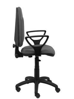 Modelo Algarra - Silla de oficina ergonómica y anatómica con mecanismo de contacto permanente y regulable en altura - Asiento y respaldo tapizados en tejido BALI color gris oscuro (BRAZOS FIJOS INCLUIDOS)