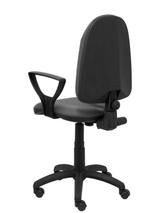 Modelo Algarra - Silla de oficina ergonómica y anatómica con mecanismo de contacto permanente y regulable en altura - Asiento y respaldo tapizados en tejido BALI color gris oscuro (BRAZOS FIJOS INCLUIDOS)
