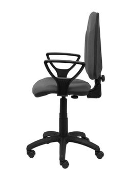 Modelo Algarra - Silla de oficina ergonómica y anatómica con mecanismo de contacto permanente y regulable en altura - Asiento y respaldo tapizados en tejido BALI color gris oscuro (BRAZOS FIJOS INCLUIDOS)