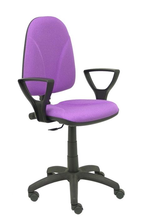 Modelo Algarra - Silla de oficina ergonómica y anatómica con mecanismo de contacto permanente y regulable en altura - Asiento y respaldo tapizados en tejido BALI color lila (BRAZOS FIJOS INCLUIDOS)