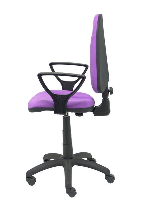 Modelo Algarra - Silla de oficina ergonómica y anatómica con mecanismo de contacto permanente y regulable en altura - Asiento y respaldo tapizados en tejido BALI color lila (BRAZOS FIJOS INCLUIDOS)