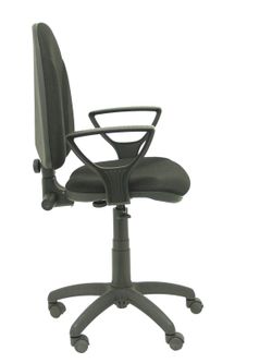 Modelo Algarra - Silla de oficina ergonómica y anatómica con mecanismo de contacto permanente y regulable en altura - Asiento y respaldo tapizados en tejido BALI color negro (BRAZOS FIJOS INCLUIDOS)