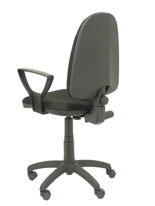 Modelo Algarra - Silla de oficina ergonómica y anatómica con mecanismo de contacto permanente y regulable en altura - Asiento y respaldo tapizados en tejido BALI color negro (BRAZOS FIJOS INCLUIDOS)