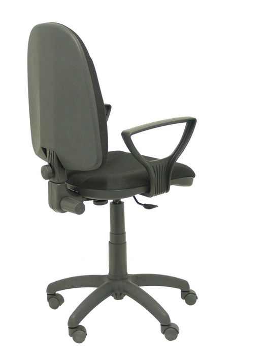Modelo Algarra - Silla de oficina ergonómica y anatómica con mecanismo de contacto permanente y regulable en altura - Asiento y respaldo tapizados en tejido BALI color negro (BRAZOS FIJOS INCLUIDOS)