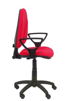 Modelo Algarra - Silla de oficina ergonómica y anatómica con mecanismo de contacto permanente y regulable en altura - Asiento y respaldo tapizados en tejido BALI color rojo (BRAZOS FIJOS INCLUIDOS)