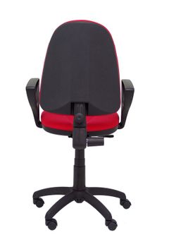 Modelo Algarra - Silla de oficina ergonómica y anatómica con mecanismo de contacto permanente y regulable en altura - Asiento y respaldo tapizados en tejido BALI color rojo (BRAZOS FIJOS INCLUIDOS)