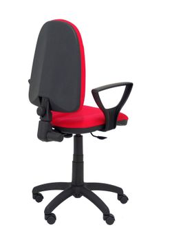 Modelo Algarra - Silla de oficina ergonómica y anatómica con mecanismo de contacto permanente y regulable en altura - Asiento y respaldo tapizados en tejido BALI color rojo (BRAZOS FIJOS INCLUIDOS)