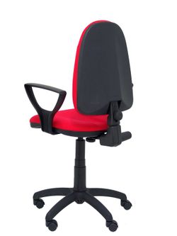 Modelo Algarra - Silla de oficina ergonómica y anatómica con mecanismo de contacto permanente y regulable en altura - Asiento y respaldo tapizados en tejido BALI color rojo (BRAZOS FIJOS INCLUIDOS)