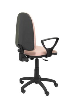 Modelo Algarra - Silla de oficina ergonómica y anatómica con mecanismo de contacto permanente y regulable en altura - Asiento y respaldo tapizados en tejido BALI color rosa (BRAZOS FIJOS INCLUIDOS)