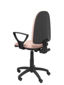Modelo Algarra - Silla de oficina ergonómica y anatómica con mecanismo de contacto permanente y regulable en altura - Asiento y respaldo tapizados en tejido BALI color rosa (BRAZOS FIJOS INCLUIDOS)