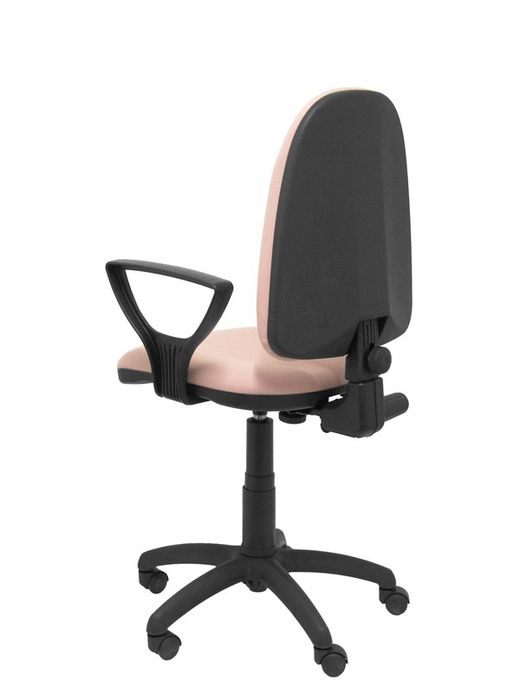 Modelo Algarra - Silla de oficina ergonómica y anatómica con mecanismo de contacto permanente y regulable en altura - Asiento y respaldo tapizados en tejido BALI color rosa (BRAZOS FIJOS INCLUIDOS)
