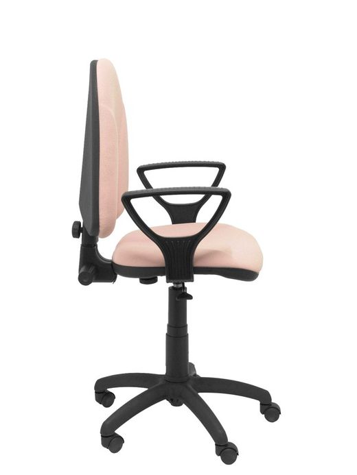 Modelo Algarra - Silla de oficina ergonómica y anatómica con mecanismo de contacto permanente y regulable en altura - Asiento y respaldo tapizados en tejido BALI color rosa (BRAZOS FIJOS INCLUIDOS)