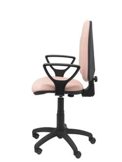 Modelo Algarra - Silla de oficina ergonómica y anatómica con mecanismo de contacto permanente y regulable en altura - Asiento y respaldo tapizados en tejido BALI color rosa (BRAZOS FIJOS INCLUIDOS)