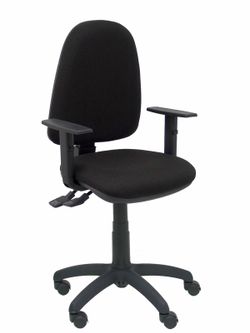 Modelo Ayna S- Silla de oficina ergonómica con mecanismo asincro y regulable en altura - Asiento y respaldo tapizados en tejido BALI color negro.