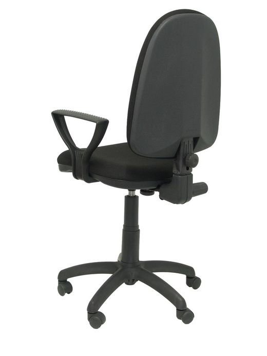 Modelo Ayna - Silla de oficina ergonómica con mecanismo de contacto permanente, regulable en altura y ruedas autofrenantes - Asiento y respaldo tapizados en tejido BALI color negro (BRAZOS FIJOS INCLUIDOS)