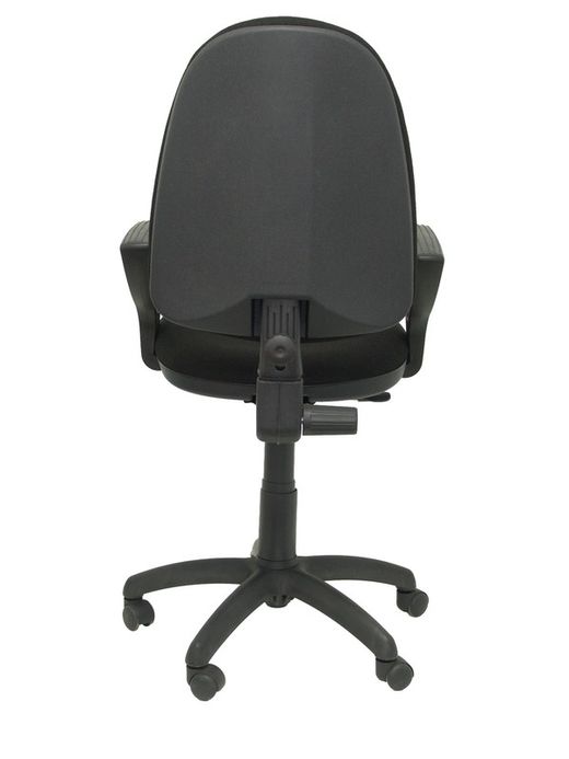Modelo Ayna - Silla de oficina ergonómica con mecanismo de contacto permanente, regulable en altura y ruedas autofrenantes - Asiento y respaldo tapizados en tejido BALI color negro (BRAZOS FIJOS INCLUIDOS)