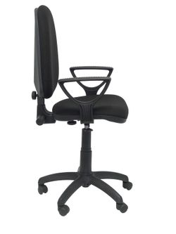 Modelo Ayna - Silla de oficina ergonómica con mecanismo de contacto permanente, regulable en altura y ruedas autofrenantes - Asiento y respaldo tapizados en tejido BALI color negro (BRAZOS FIJOS INCLUIDOS)