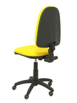 Modelo Ayna - Silla de oficina ergonómica con mecanismo de contacto permanente, regulable en altura y ruedas de parqué - Asiento y respaldo tapizados en tejido BALI color amarillo