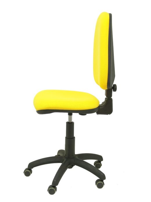 Modelo Ayna - Silla de oficina ergonómica con mecanismo de contacto permanente, regulable en altura y ruedas de parqué - Asiento y respaldo tapizados en tejido BALI color amarillo