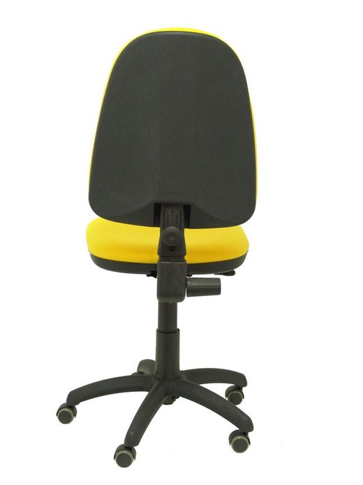 Modelo Ayna - Silla de oficina ergonómica con mecanismo de contacto permanente, regulable en altura y ruedas de parqué - Asiento y respaldo tapizados en tejido BALI color amarillo