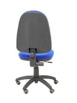 Modelo Ayna - Silla de oficina ergonómica con mecanismo de contacto permanente, regulable en altura y ruedas de parqué - Asiento y respaldo tapizados en tejido BALI color azul