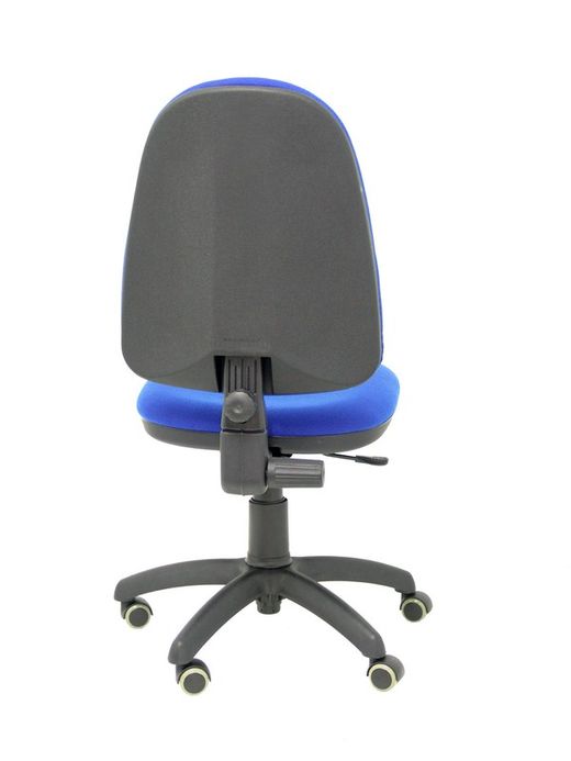 Modelo Ayna - Silla de oficina ergonómica con mecanismo de contacto permanente, regulable en altura y ruedas de parqué - Asiento y respaldo tapizados en tejido BALI color azul