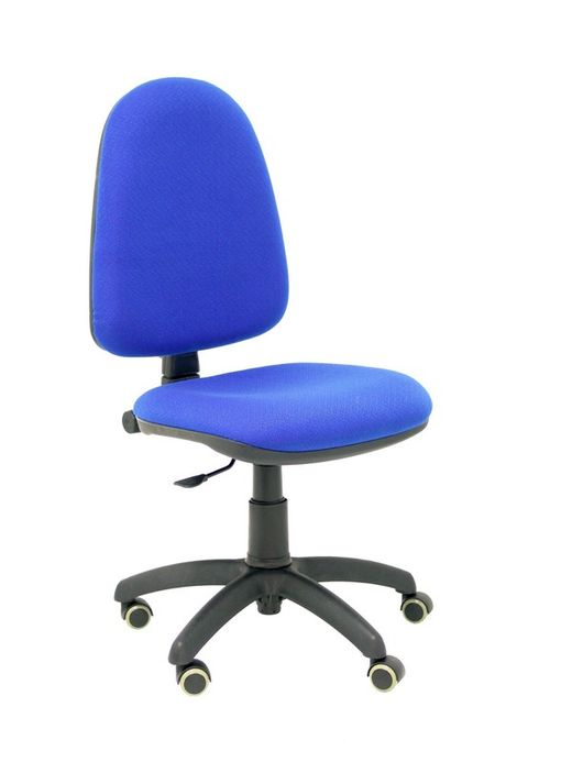 Modelo Ayna - Silla de oficina ergonómica con mecanismo de contacto permanente, regulable en altura y ruedas de parqué - Asiento y respaldo tapizados en tejido BALI color azul
