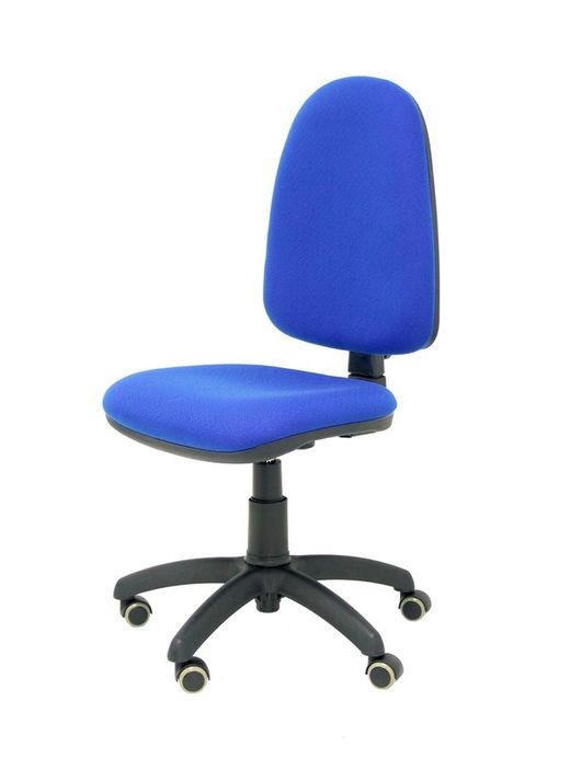 Modelo Ayna - Silla de oficina ergonómica con mecanismo de contacto permanente, regulable en altura y ruedas de parqué - Asiento y respaldo tapizados en tejido BALI color azul