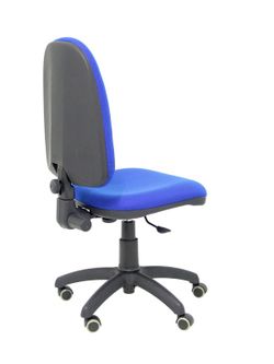 Modelo Ayna - Silla de oficina ergonómica con mecanismo de contacto permanente, regulable en altura y ruedas de parqué - Asiento y respaldo tapizados en tejido BALI color azul